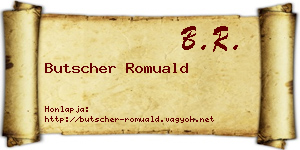 Butscher Romuald névjegykártya